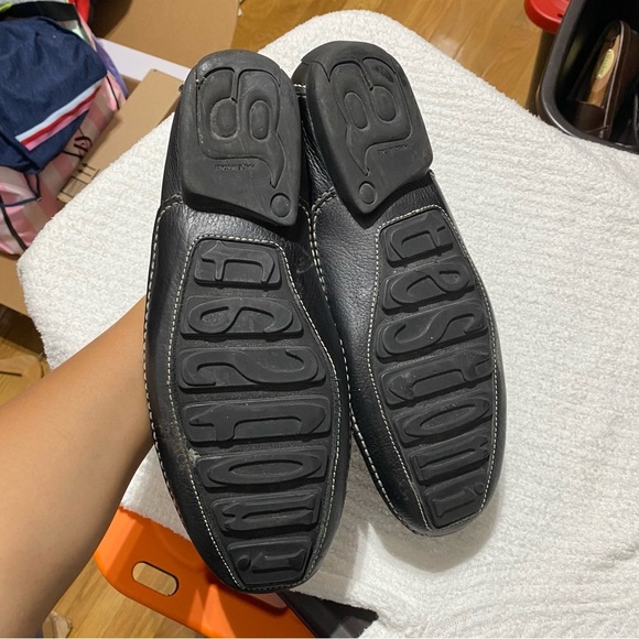 A. TESTONI Black Leather Men's Slip-On Loafers - Picture 4 of 5